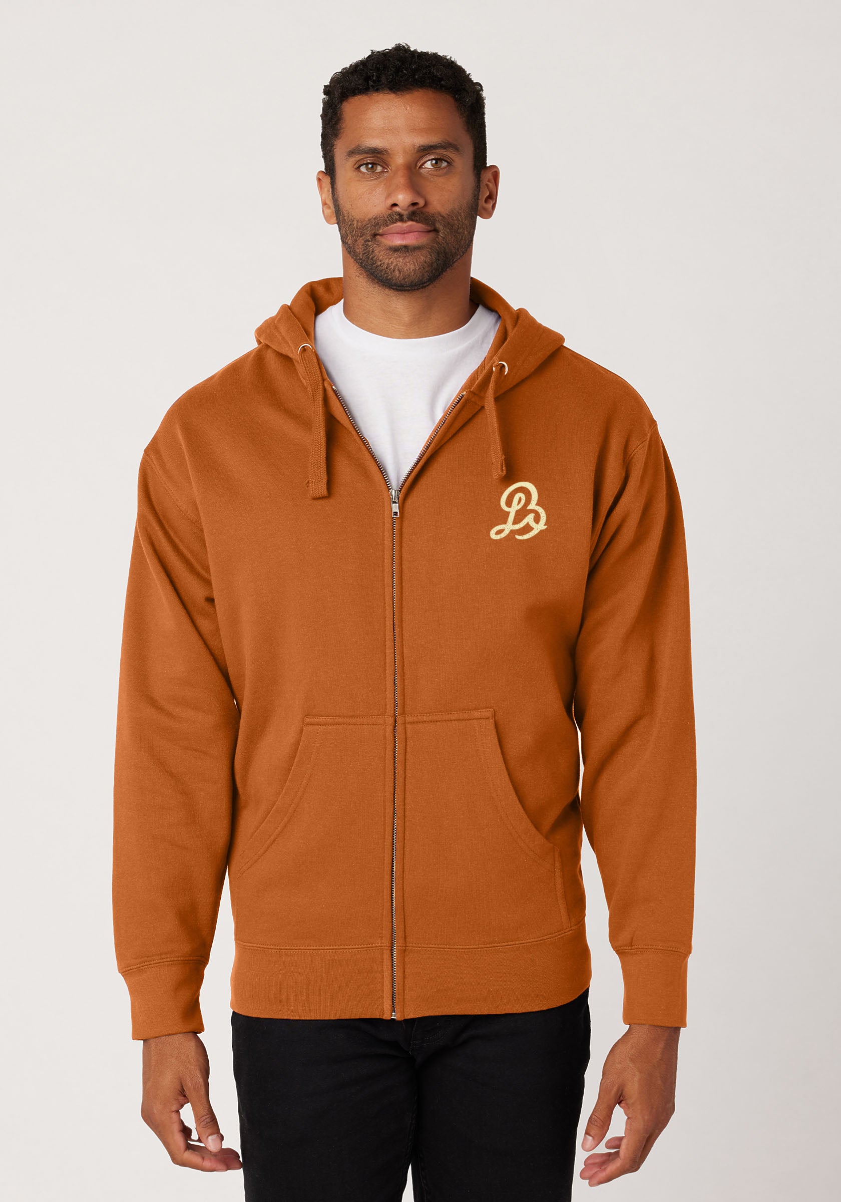 Autumn Surf Script Zip Hoodie in Island Ember