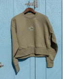 Olive Women's Heavyweight Crewneck - LBNY Lifestyle Heni
