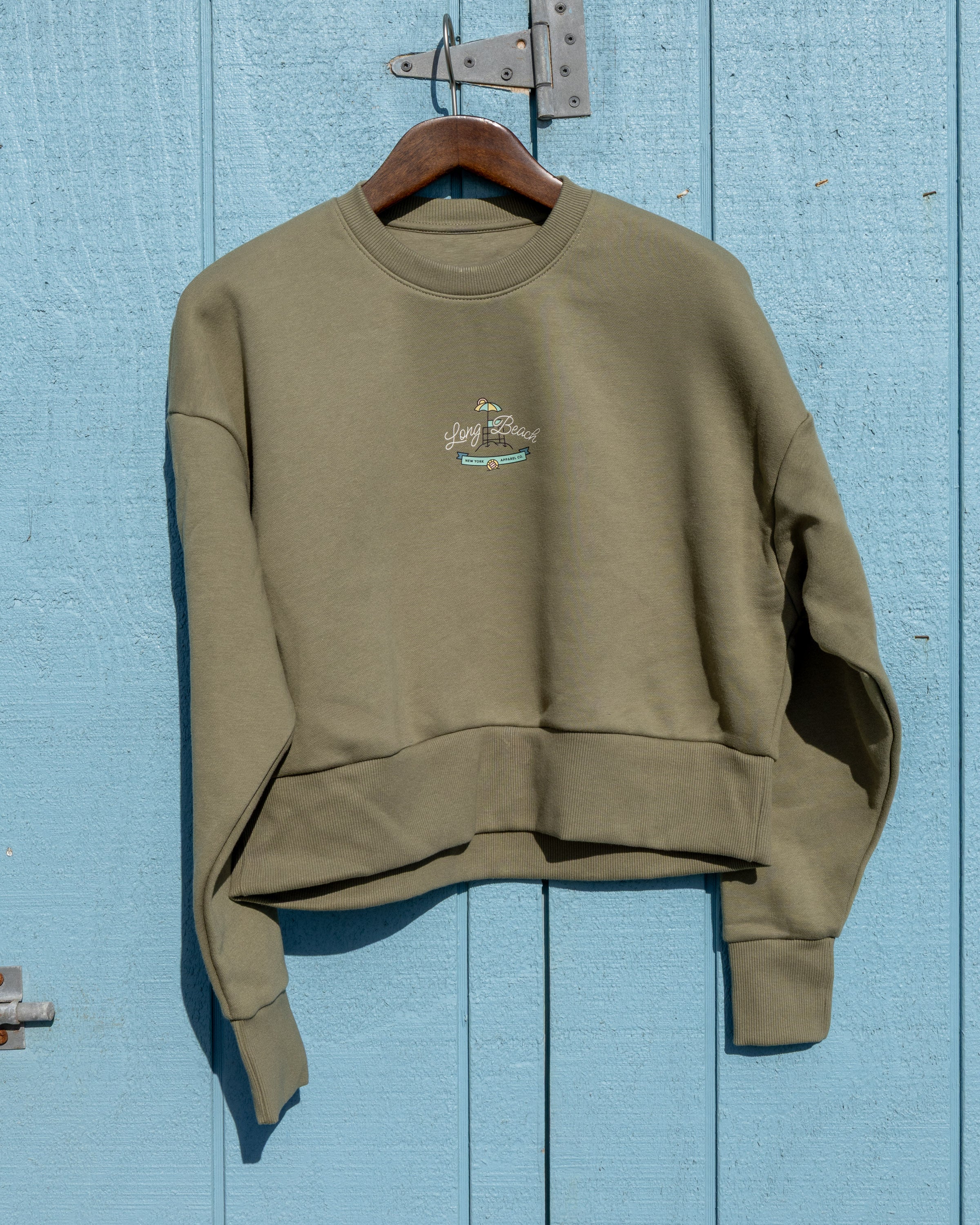 Olive Women's Heavyweight Crewneck - LBNY Lifestyle Heni