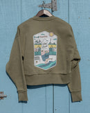 Olive Women's Heavyweight Crewneck - LBNY Lifestyle Heni