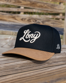 The Script Cap: Black/Mocha Suede
