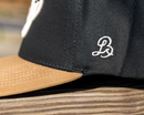 The Script Cap: Black/Mocha Suede