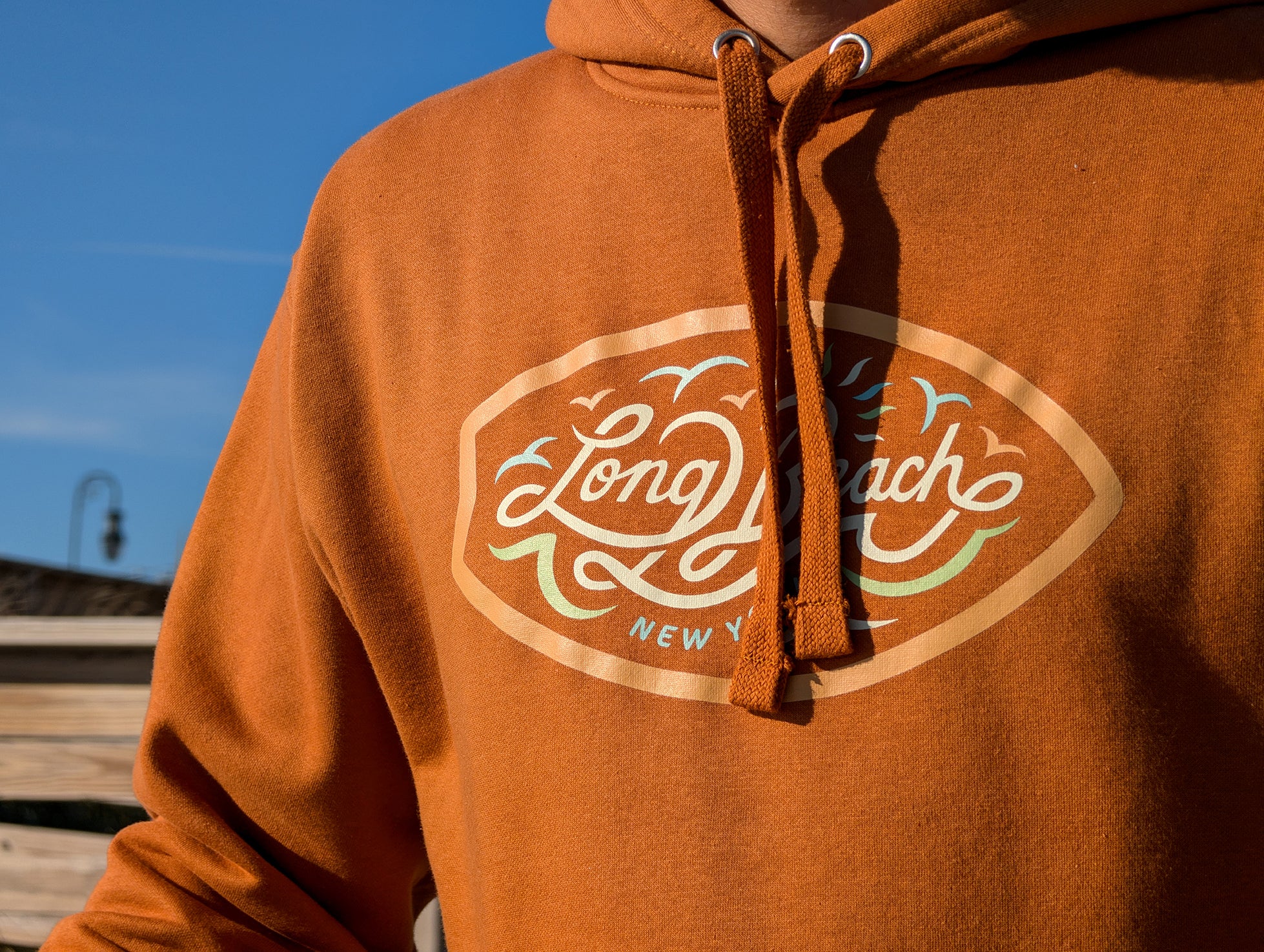 Autumn Surf Script Hoodie in Island Ember