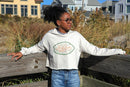 Boardwalk Blush on Fishbone Cropped Hoodie