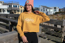 Sunrise Glow on Coastal Gold Cropped Hoodie