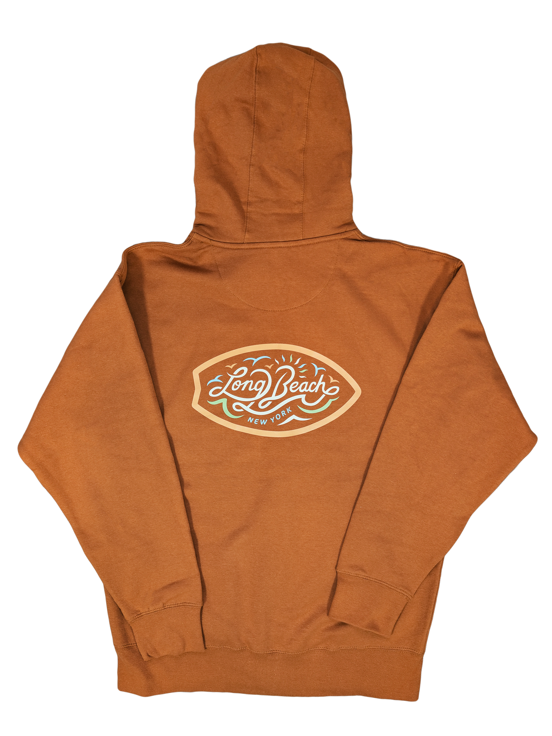 Autumn Surf Script Zip Hoodie in Island Ember